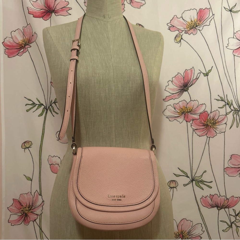 KATE SPADE New York - Pink Roulette Small Saddle Bag